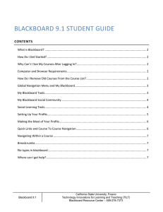 BLACKBOARD 9.1 STUDENT GUIDE CONTENTS