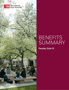 BENEFITS SUMMARY Faculty (Unit 3)