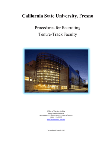 California State University, Fresno Procedures for Recruiting Tenure-Track Faculty