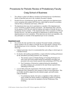 Procedures for Periodic Review of Probationary Faculty Craig School of Business