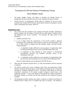 Procedures for Off-Year Review of Probationary Faculty Henry Madden Library