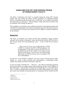 GUIDELINES FOR OFF-YEAR PERIODIC REVIEW OF PROBATIONARY FACULTY