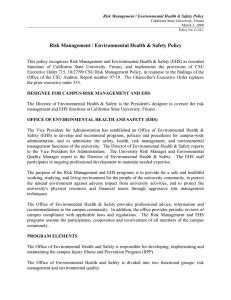 Risk Management / Environmental Health &amp; Safety Policy