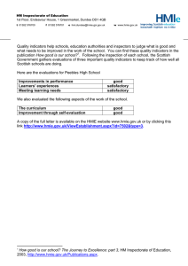 _____ ___ Quality indicators help schools, education authorities and inspectors to judge...