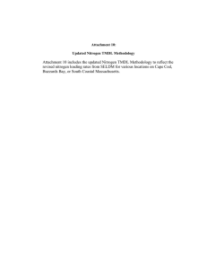   Attachment 10 includes the updated Nitrogen TMDL Methodology to reflect... revised nitrogen loading rates from SELDM for various locations on...