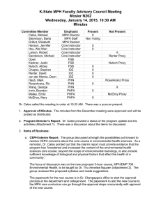 K-State MPH Faculty Advisory Council Meeting Mosier N202 Minutes