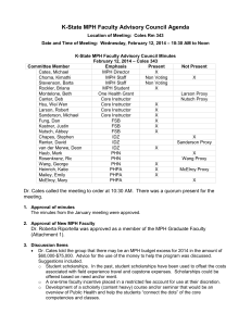 K-State MPH Faculty Advisory Council Agenda