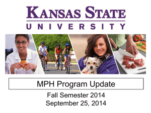 MPH Program Update Fall Semester 2014 September 25, 2014