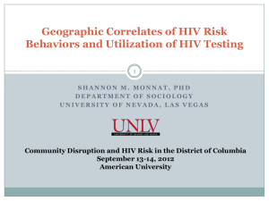 Geographic Correlates of HIV Risk Behaviors and Utilization of HIV Testing