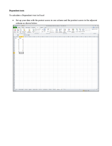 Dependent-tests To calculate a Dependent t-test in Excel