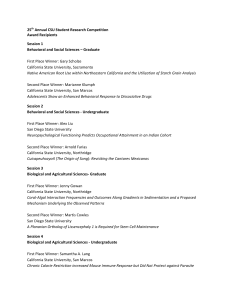 25  Annual CSU Student Research Competition  Award Recipients  Session 1 