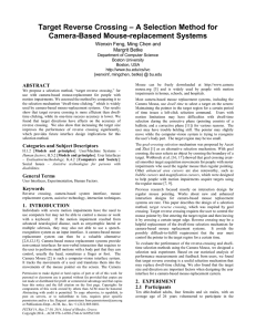 – A Selection Method for Target Reverse Crossing Camera-Based Mouse-replacement Systems