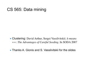 CS 565: Data mining • k-means