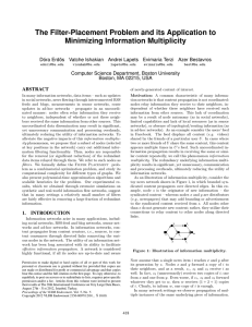 The Filter-Placement Problem and its Application to Minimizing Information Multiplicity