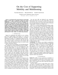 On the Cost of Supporting Mobility and Multihoming V I