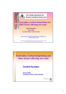 Food miles Carbon footprinting and Food miles, Carbon footprinting and