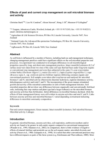 Effects of past and current crop management on soil microbial biomass and activity