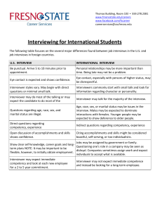 Interviewing for International Students