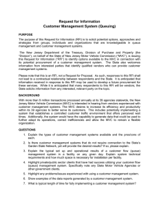 Request for Information Customer Management System (Queuing)