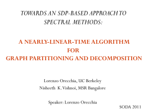 TOWARDS AN SDP-BASED APPROACH TO SPECTRAL METHODS: A NEARLY-LINEAR-TIME ALGORITHM FOR