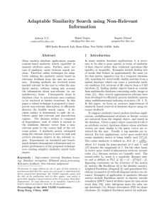 Adaptable Similarity Search using Non-Relevant Information Abstract 1