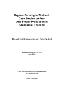 Organic Farming in Thailand: Case Studies on Fruit And Flower Production in