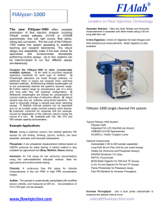 Leaders in Flow Injection Technology The  new  FIAlyzer-1000