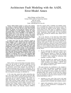 Architecture Fault Modeling with the AADL Error-Model Annex