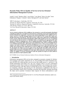 Dynamic Policy-Driven Quality of Service in Service-Oriented Information Management Systems