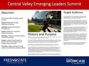 Central Valley Emerging Leaders Summit Target Audience Objectives
