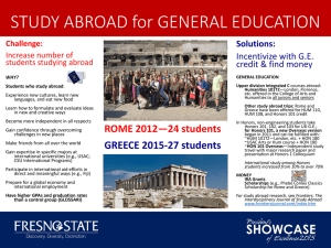 STUDY ABROAD for GENERAL EDUCATION Solutions: Incentivize with G.E. credit &amp; find money