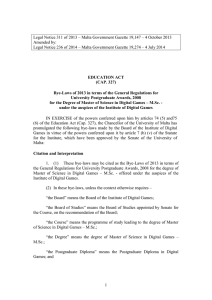 Legal Notice 311 of 2013 – Malta Government Gazette 19,147 –... Amended by: