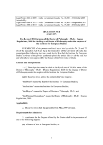 Legal Notice 311 of 2009 – Malta Government Gazette No.... Amended by: