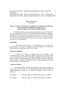 Legal Notice 291 of 2011 - Malta Government Gazette No.18,782 -... Amended by: