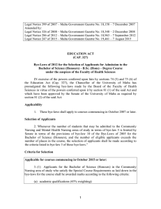 Legal Notice 399 of 2007 – Malta Government Gazette No.... Amended by: