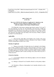Legal Notice 314 of 2013 - Malta Government Gazette No.19,147 –... Amended by: