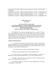 Legal Notice 295 of 2009 - Malta Government Gazette No.18,498 -... Amended by: