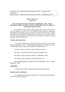 Legal Notice 210 - Malta Government Gazette No.18,577 – 9th... Amended by: