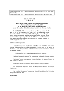 Legal Notice 202 of 2010 – Malta Government Gazette No.... April 2010 Amended by: