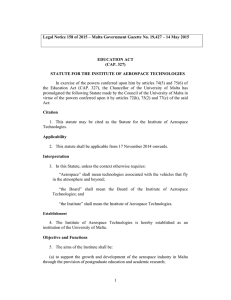 Legal Notice 158 of 2015 – Malta Government Gazette No....  EDUCATION ACT (CAP. 327)