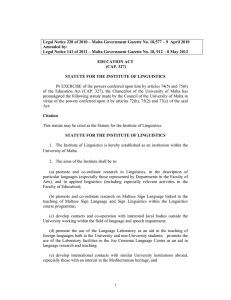Legal Notice 220 of 2010 – Malta Government Gazette No.... Amended by: