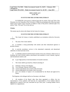 Legal Notice 19 of 2010 – Malta Government Gazette No.... Amended by: