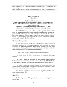 Legal Notice 388 of 2011 - Malta Government Gazette No.18,812 –... Amended by:
