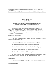 Legal Notice 95 of 2014 – Malta Government Gazette 19,227 –... Amended by: