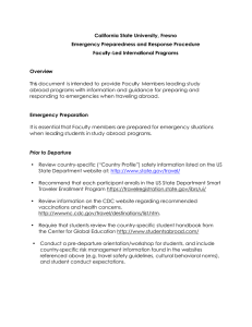 California State University, Fresno Emergency Preparedness and Response Procedure Faculty-Led International Programs