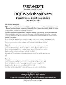 DQE Workshop/Exam T Departmental Qualification Exam (web-enhanced)
