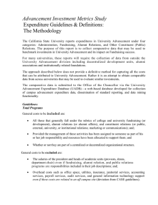 Advancement Investment Metrics Study Expenditure Guidelines &amp; Definitions: The Methodology
