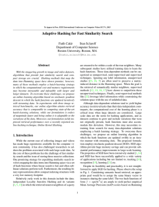 Adaptive Hashing for Fast Similarity Search Fatih Cakir Stan Sclaroff