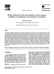 Moiety-conserved  cycles  and  metabolic  control ... problems  in  sequestration  and  metabolic ...