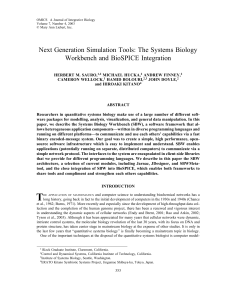 Next Generation Simulation Tools: The Systems Biology Workbench and BioSPICE Integration